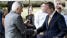 Na oslavy dorazil i syn exprezidenta, Václav Klaus mladí. (19. ervna 2019).