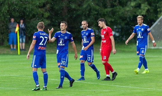 Momentka z pípravného utkání mezi Olomoucí a Vítkovicemi.