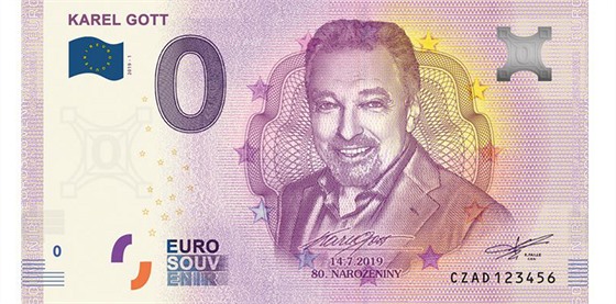 Karel Gott na pamtní eurobankovce, která se zane prodávat v den jeho...