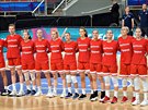 eské basketbalistky ped startem mistrovství Evropy v Lotysku.