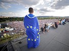 Demonstrace za nezávislost justice a lepí vládu, kterou na praské Letné...