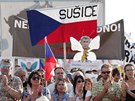 Demonstrace za nezávislost justice a lepí vládu, kterou na praské Letné...