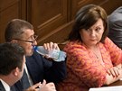 Hlasování o dve vlád - Premiér Andrej Babi se oberstvuje, ministryn...