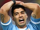 Uruguayský útoník Luis Suárez bhem utkání proti Chile na mistrovství Jiní...
