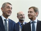 České premiér Andrej Babiš (vlevo) vystoupil 25. června 2019 v Drážďanech na...