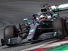 Lewis Hamilton bhem tréninku na Velkou cenu Rakouska