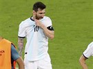 Argentinský kapitán Lionel Messi po duelu proti Paraguayi.