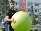 Tomá Wágner na tréninku mladoboleslavských fotbalist.