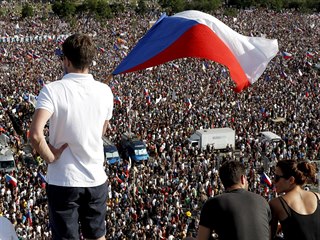 Demonstrace za nezávislost justice a lepší vládu, kterou na pražské Letné...
