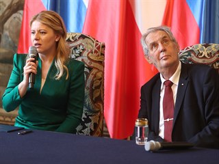 Slovenská prezidentka Zuzana Čaputová s Milošem Zemanem