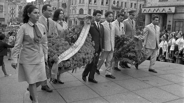 Bulharští hosté na sovětském Festivalu přátelství v ukrajinském Kyjevě (1. července 1971)