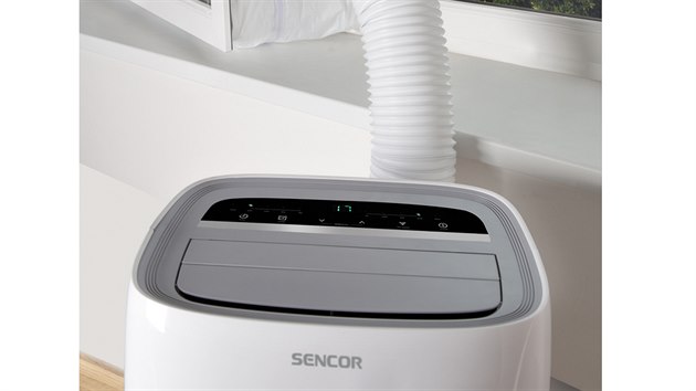 Mobilní klimatizace Sencor SAC MT1222 je vybavena textilním rámem. Je vhodná do místnosti 30 až 41 m2 a dokáže nejen chladit, ale také topit a odvlhčovat.