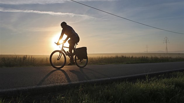 Cyklista ve Velkém Beranově u Jihlavy. (26.6.2019)