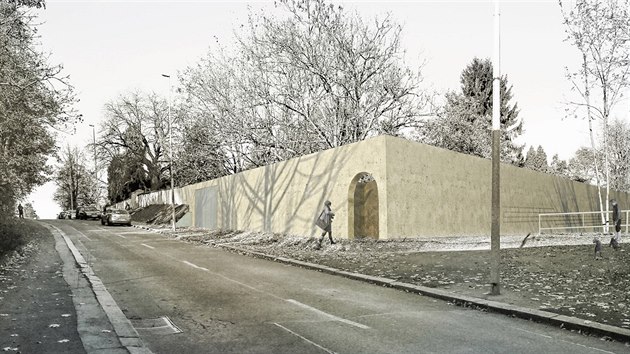 U vchodu vznikne mal� parkovi�t� s p�ti m�sty pro n�v�t�vn�ky.