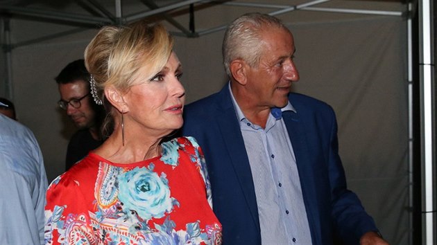 Helena Vondráčková a Martin Michal na oslavě 80. narozenin Karla Gotta (Praha, Divadlo Na Jezerce, 21. června 2019)