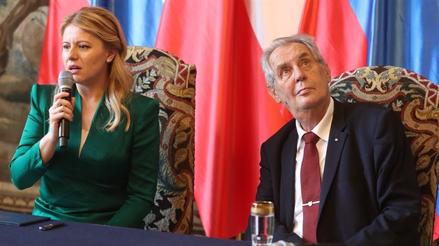 Slovenská prezidentka Zuzana Čaputová s Milošem Zemanem
