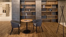Pro první patro vetn kavárny jsou pouity dubové podlahy, které objektu...