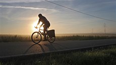 Cyklista ve Velkém Beranov u Jihlavy. (26.6.2019)