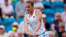 Karolína Plí�ková v duelu s Elise Mertensovou z Belgie.