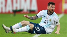 Argentinský kapitán Lionel Messi v zápase s Venezuelou