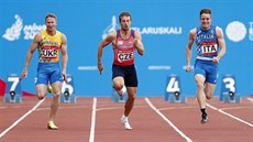 Zdenk Stromík (uprosted) závodí na Evropských hrách v Minsku.