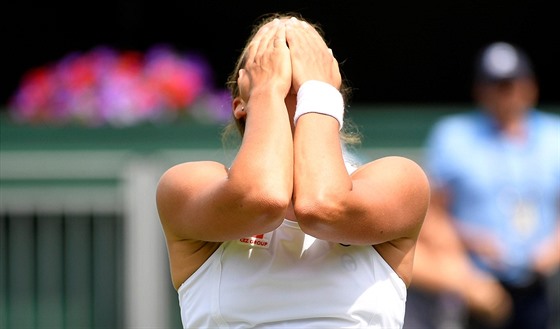 Barbora Strýcová v osmifinále Wimbledonu.