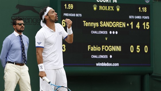 Italský tenista Fabio Fognini na Wimbledonu