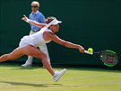 Barbora Strýcová bhem osmifinále Wimbledonu.