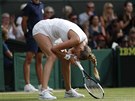 eská tenistka Petra Kvitová v osmifinále Wimbledonu.