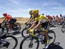 Francouzský cyklista Julian Alaphilippe v lutém trikotu lídra Tour de France.