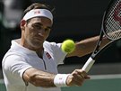 výcarský tenista Roger Federer ve druhém kole Wimbledonu