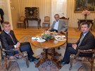 Prezident Milo Zeman se v Lánech seel s premiérem Andrejem Babiem a...