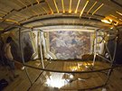 Jedna z osmi nástnných maleb v nejvyí kupoli sv. Michala v Olomouci. Kadá...