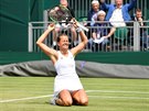 Barbora Strýcová v osmifinále Wimbledonu.