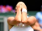 Barbora Strýcová v osmifinále Wimbledonu.