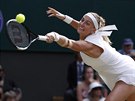 Petra Kvitová v osmifinále Wimbledonu.