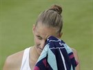 Karolína Plíková v osmifinále Wimbledonu.