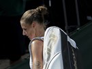Zklamaná Karolína Plíková v osmifinále Wimbledonu.