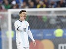 Argentinský kapitán Lionel Messi bhem duelu o bronz proti Chile na Copa...
