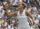 Radost Barbory Strýcové po postupu do semifinále Wimbledonu.