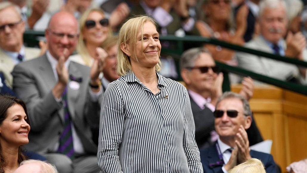 Julia Lemigovová a Martina Navrátilová na Wimbledonu (Londýn, 6. ervence 2019)