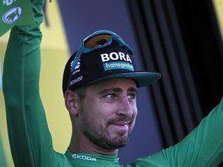 ZELENOU MÁ NEJRADŠI. Peter Sagan v zeleném dresu lídra bodovací soutěže.