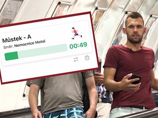 Reportér Matěj Smlsal testuje aplikaci Metroji, která vám ukazuje počet vteřin...