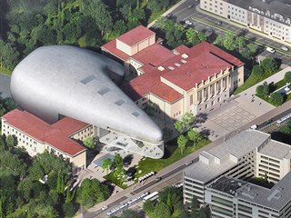 Vítězný návrh prestižního amerického studia na podobu koncertní síně v Ostravě.