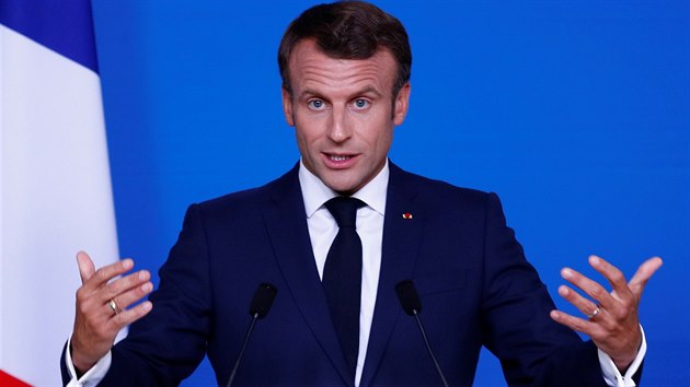 Francouzsk prezident Emmanuel Macron na summitu v Bruselu (2. ervence 2019).