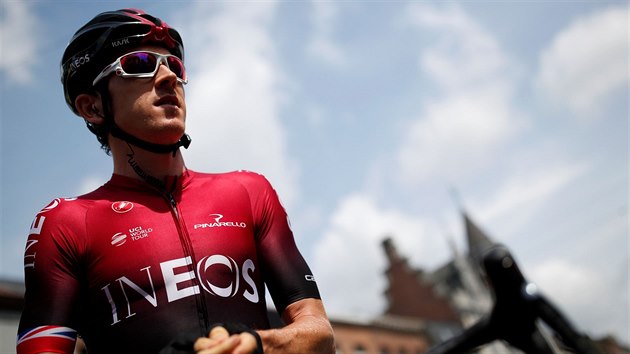 Geraint Thomas na startu tet etapy Tour.