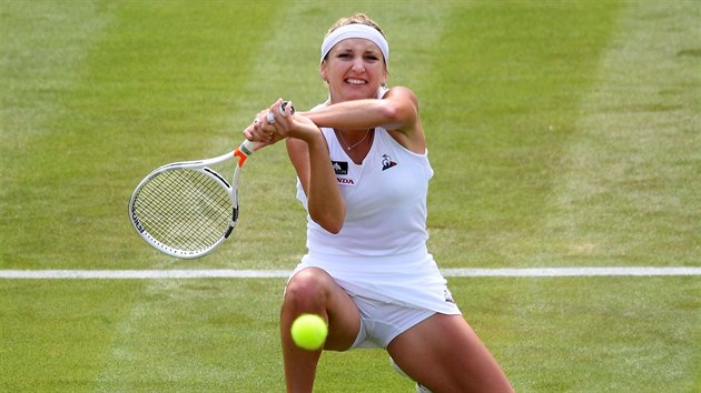 Timea Bacsinszk v prvnm kole Wimbledonu.