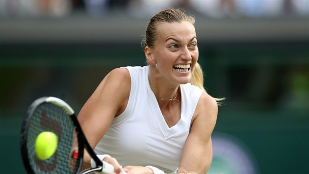 Petra Kvitov v osmifinle Wimbledonu.