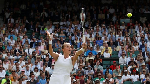 Petra Kvitov v osmifinle Wimbledonu.