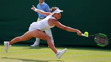 Barbora Strýcová bhem osmifinále Wimbledonu.